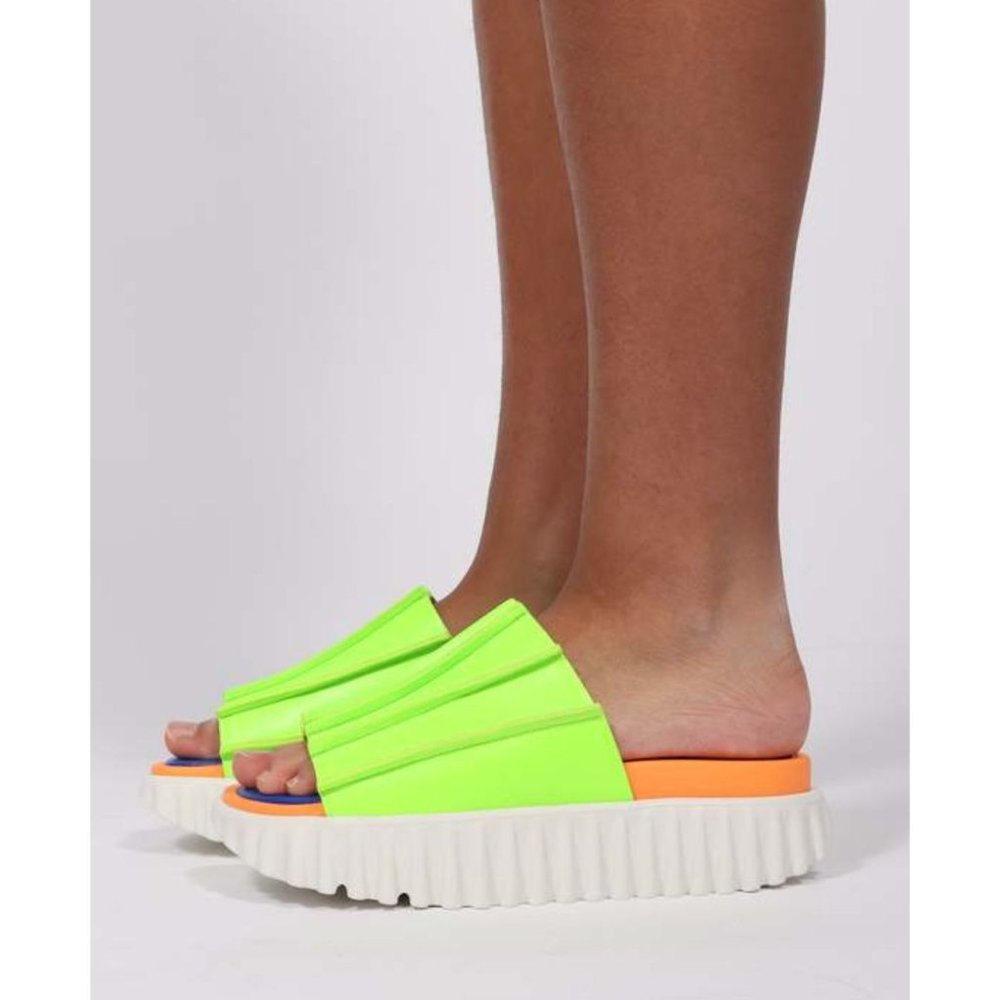 Free People 4ccccees Waffo Pleats & Thank You Platform Slides Sandals